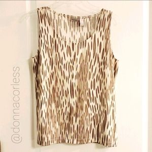 Easywear by Chicos Animal Print Tank Top Blouse 8 EUC